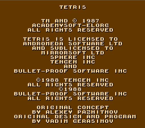 L'imbroglio des licences de la version Famicom de Tetris